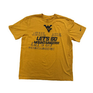 West‎ Virginia Mountaineers Shirt Mens XL Yellow NCAA Football Nike Dri Fit Tee